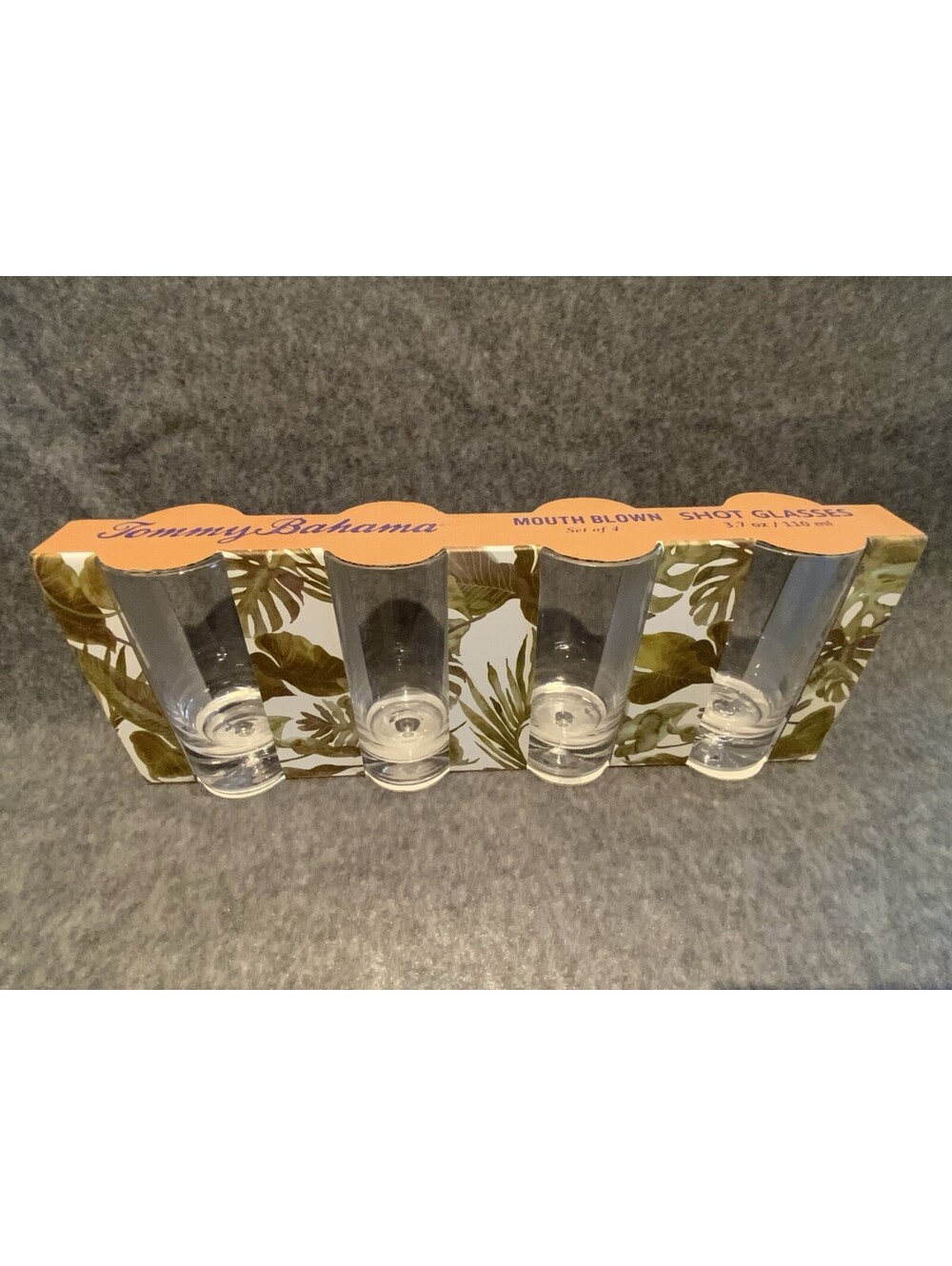 Tommy Bahama - Set of Four - Mouth Blown/Hand Made 3.7oz. Shot Glasses